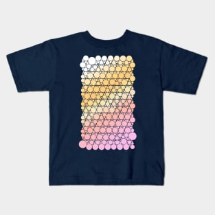 Light Pastel Peach and Pink Geometric Bubbles Abstract Pattern Kids T-Shirt